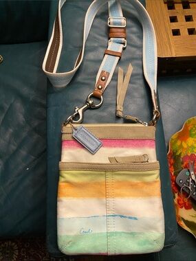Coach Hampton Watercolor Crossbody Bag in Muted Colors